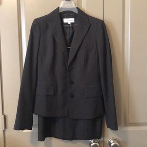 Calvin Klein dark gray pin stripe Jacket and Skirt